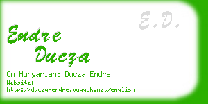 endre ducza business card